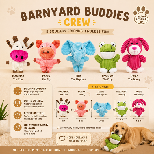 The Barnyard Buddies: Squeaky Plush Toys