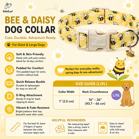 Bee & Daisy Collar (For Large Breeds)