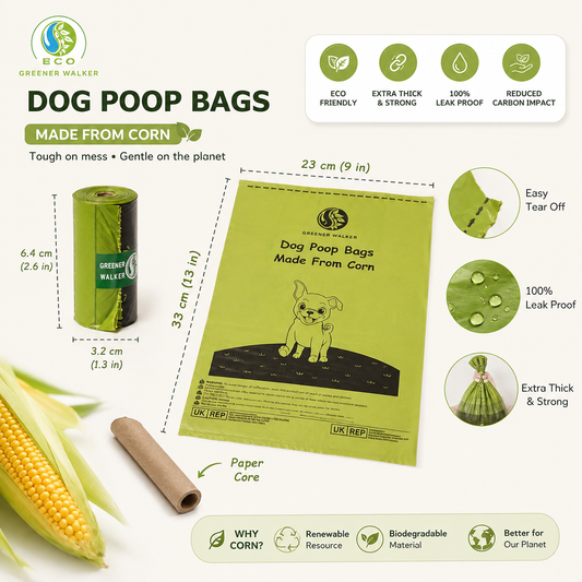 Corn Made & Biodegradable Disposable Dog Poop Bags (Eco-Friendly)