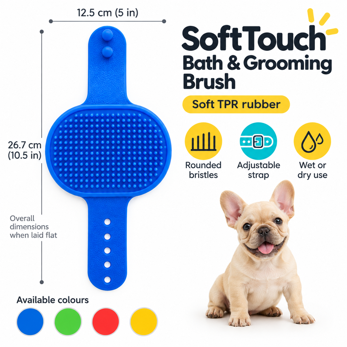 Soft Touch Silicone Bath & Grooming Brush