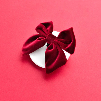 Luxe Red Velvet Sailor Bow Tie