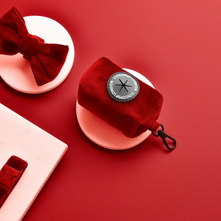 Luxe Red Velvet Poop Bag Holder